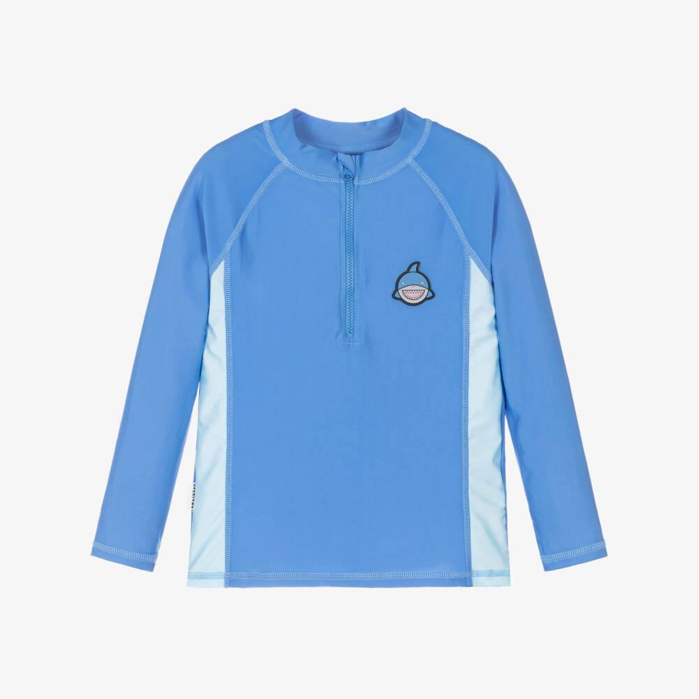 Roarsome-Boys Blue Reef The Shark Swim Top (UPF50+) | Childrensalon