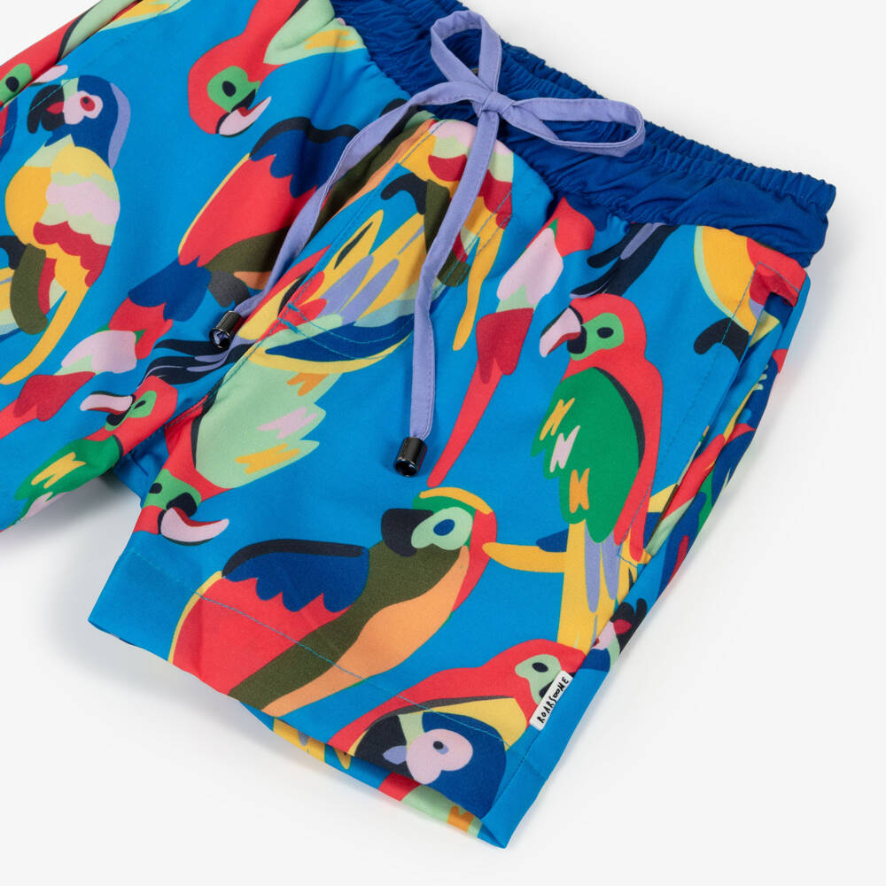 Roarsome-Плавки-шорты синие Попугай Сквок для мальчиков | Childrensalon