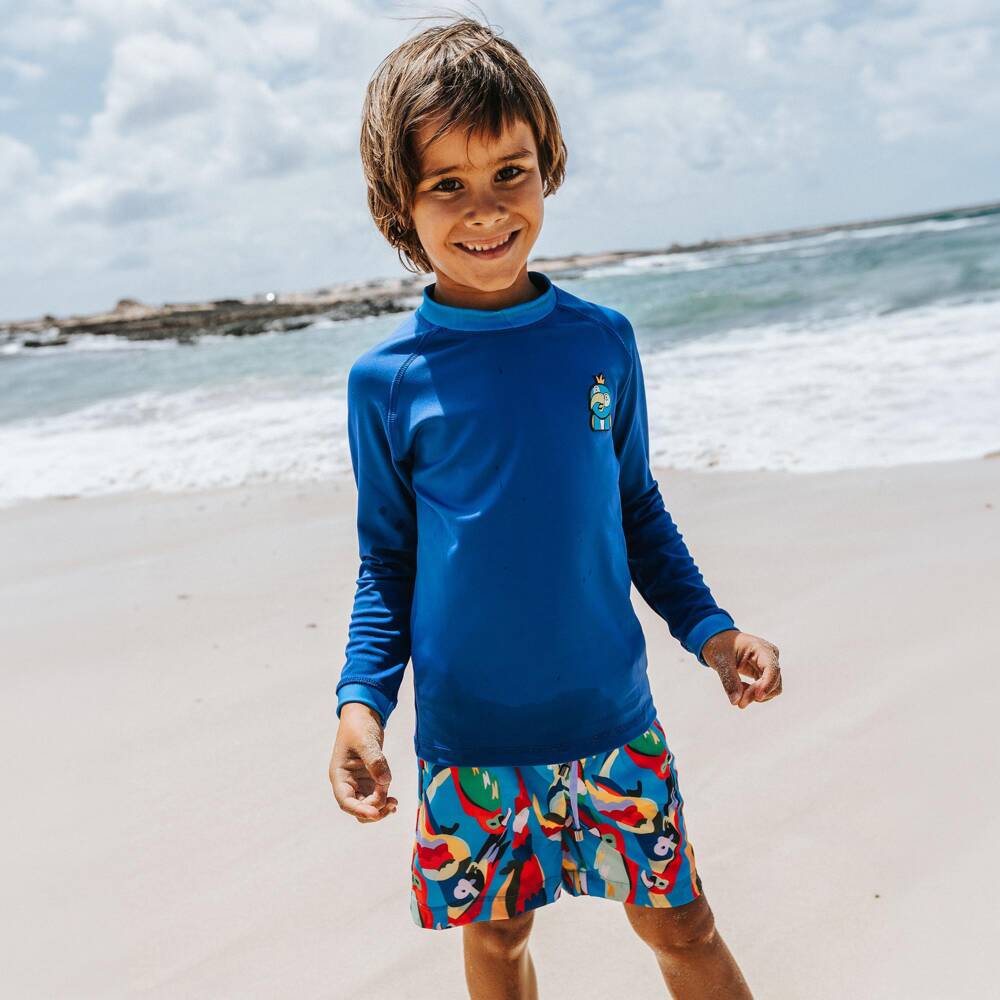 Roarsome-Boys Blue Squawk The Parrot Swim Top | Childrensalon