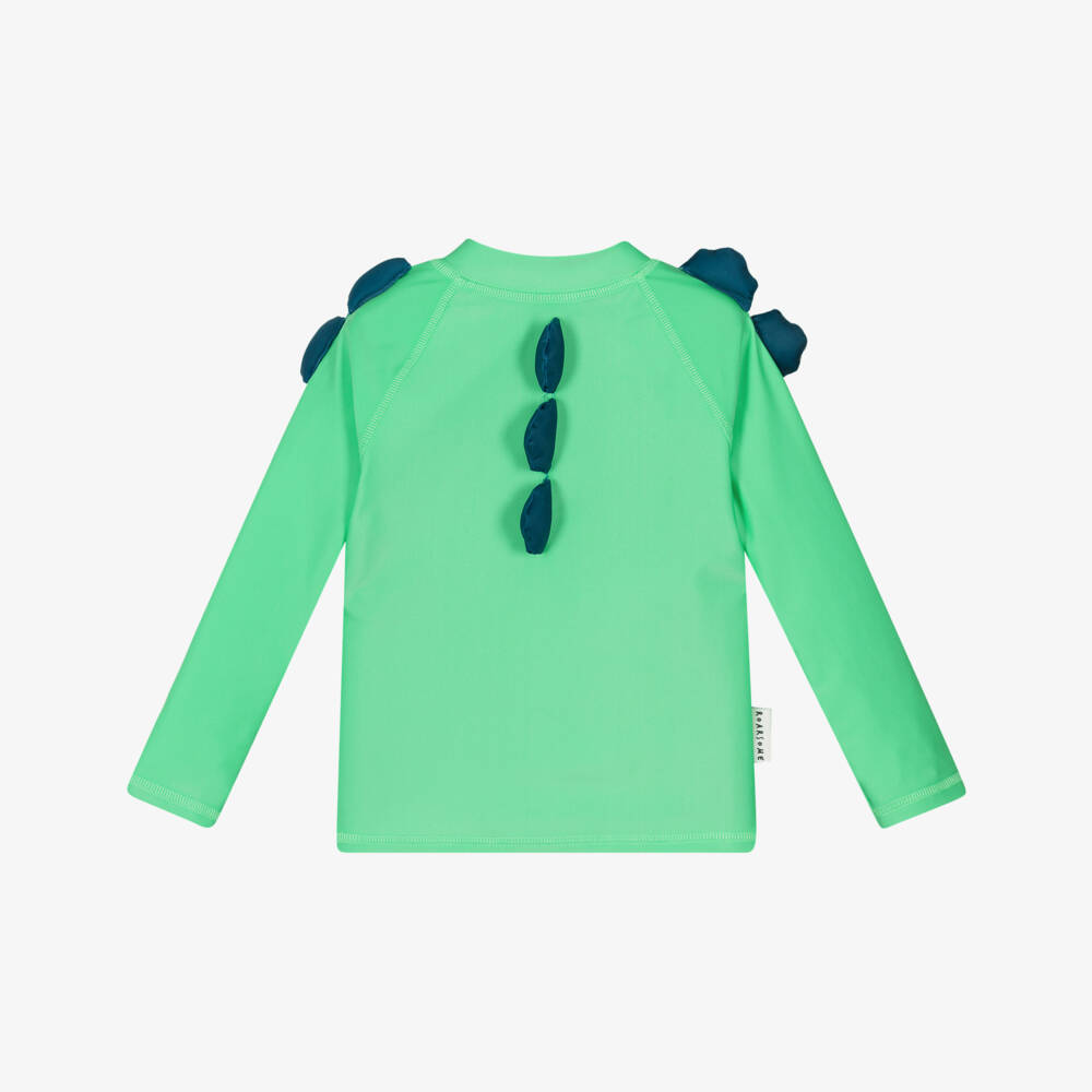 Roarsome-Boys Green Spike The Dinosaur Swim Top (UPF50+) | Childrensalon