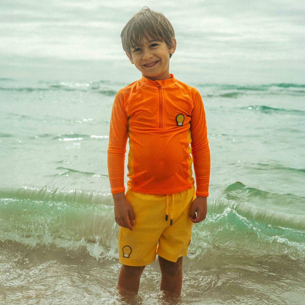 Roarsome-Boys Yellow Cub The Lion Swim Shorts (UPF50+) | Childrensalon