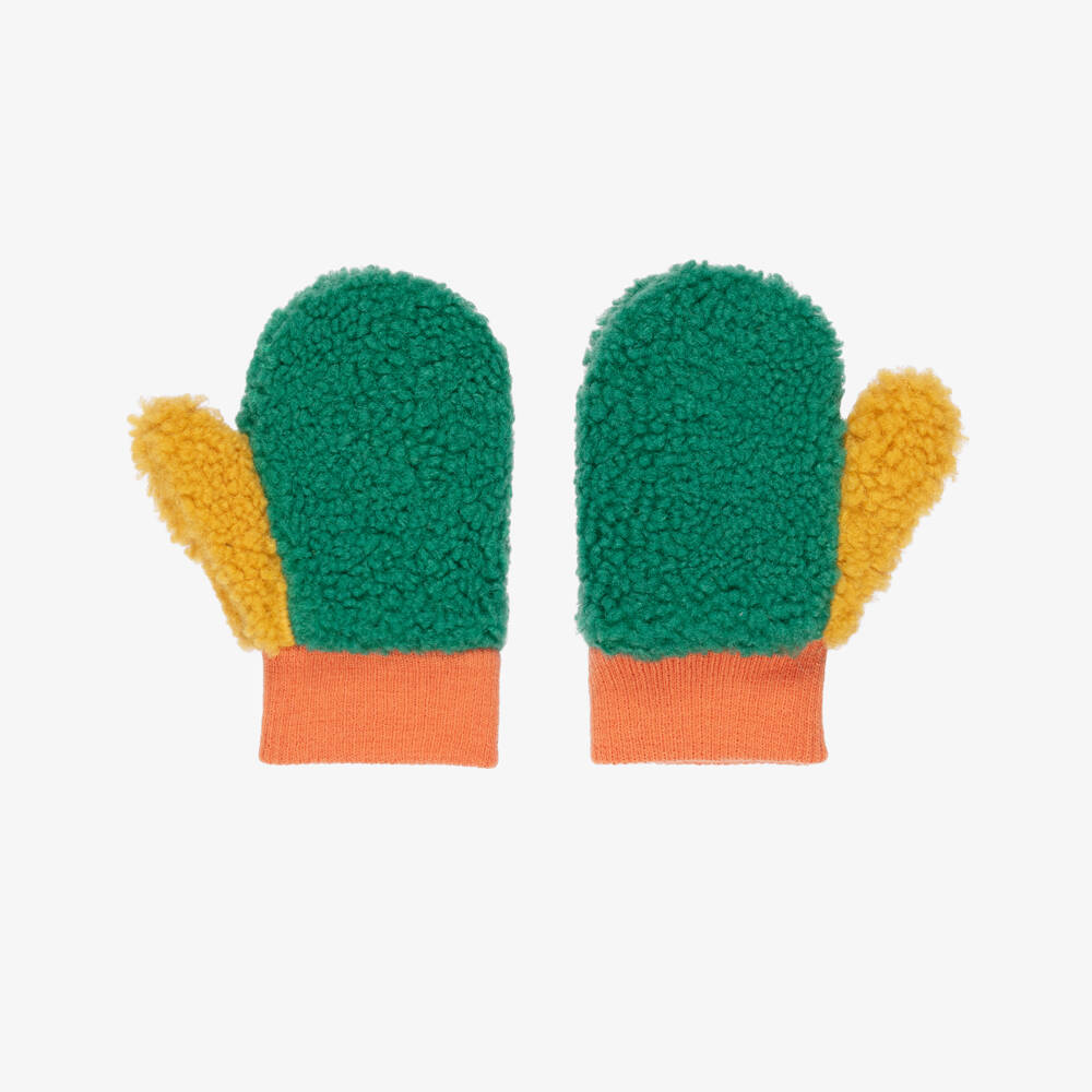 Roarsome-Bright Green Sherpa Fleece Mittens | Childrensalon