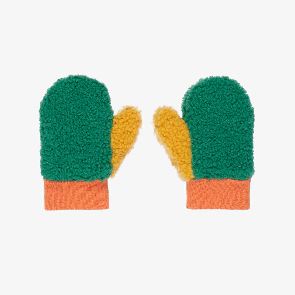 Roarsome-Bright Green Sherpa Fleece Mittens | Childrensalon