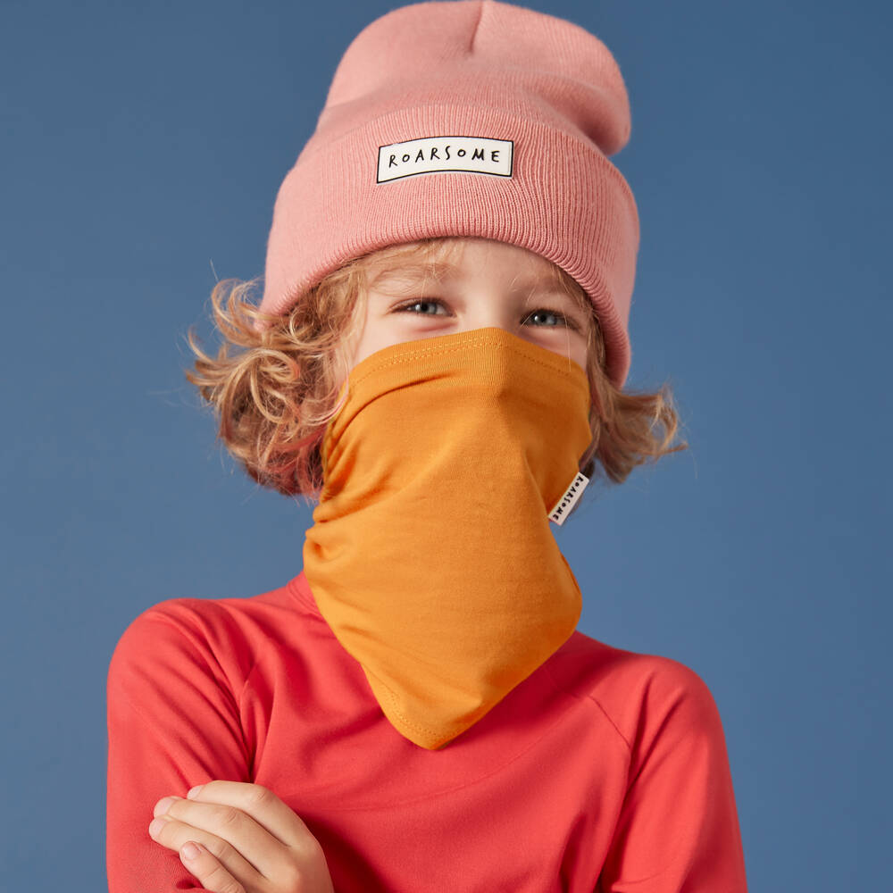 Roarsome-Bright Orange Bamboo Viscose Snood | Childrensalon