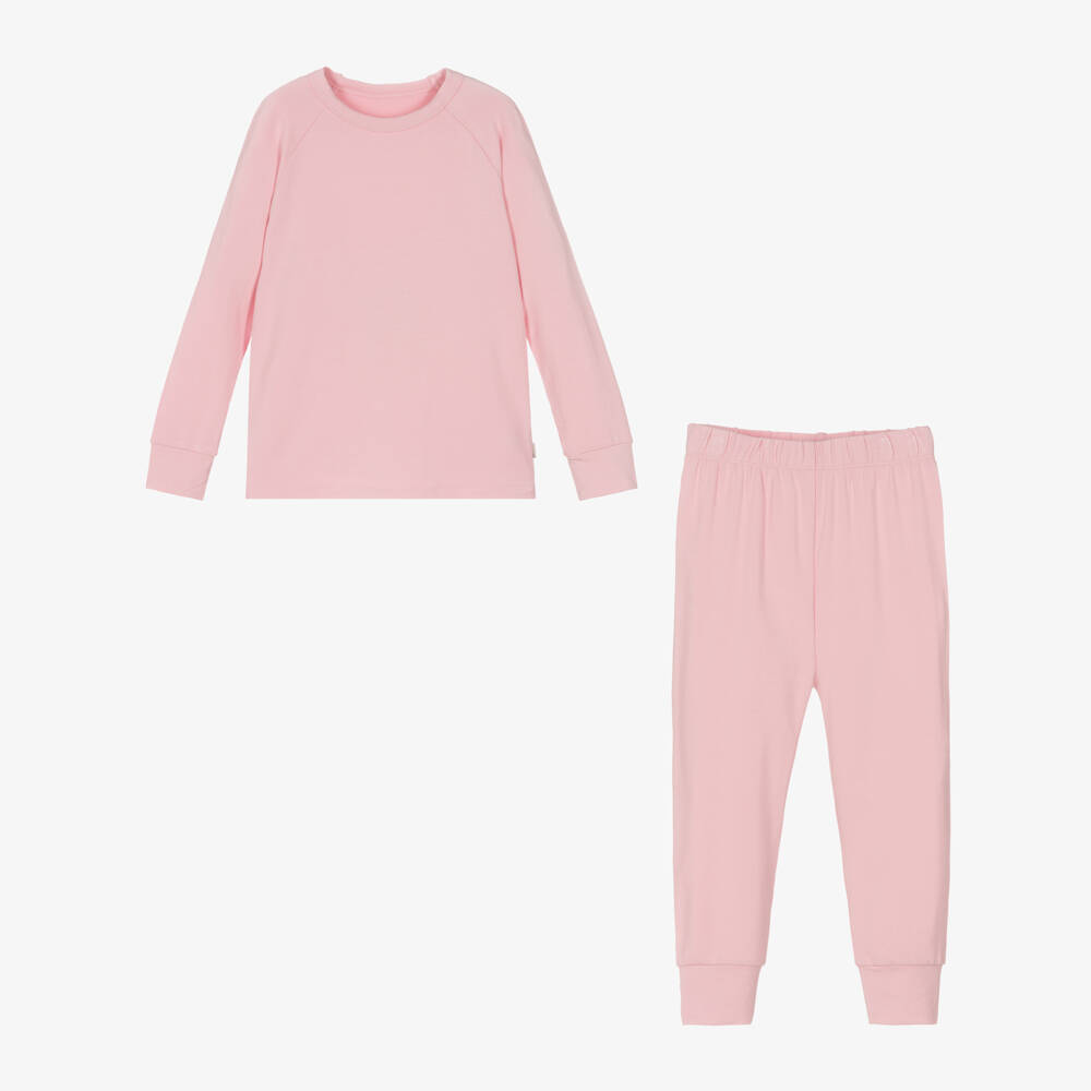Roarsome-Girls Pink Bamboo Jersey Thermal Base Layer Set | Childrensalon