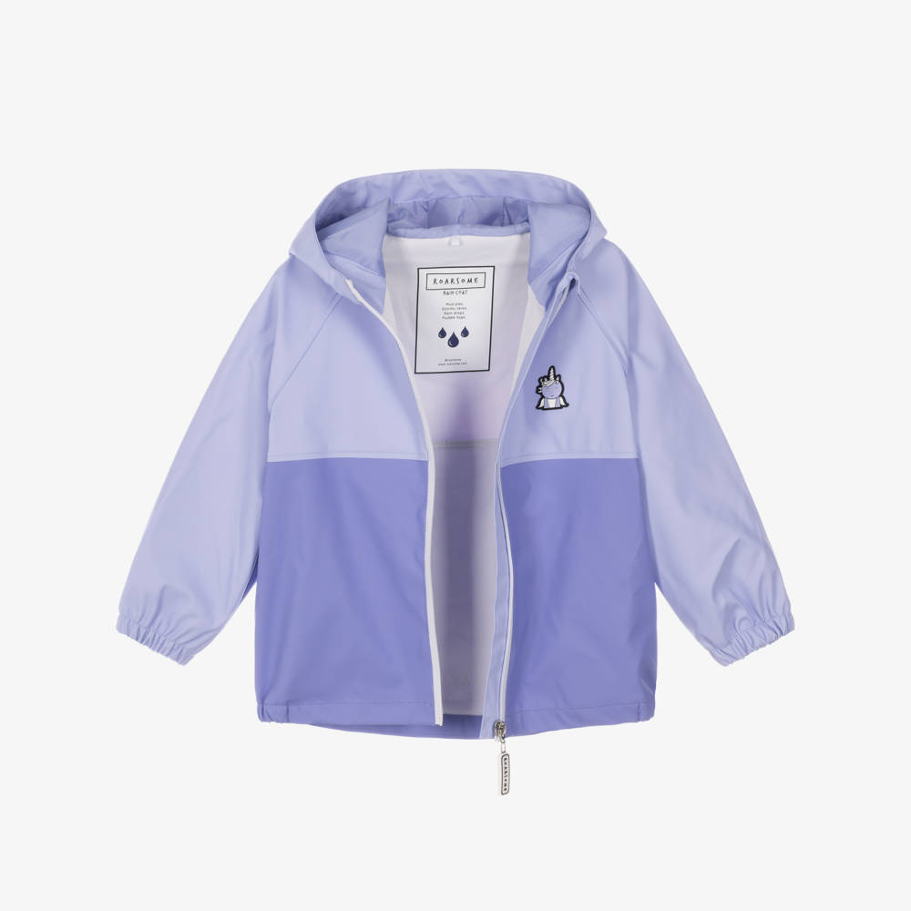 Roarsome-Girls Purple Sparkle The Unicorn Raincoat | Childrensalon