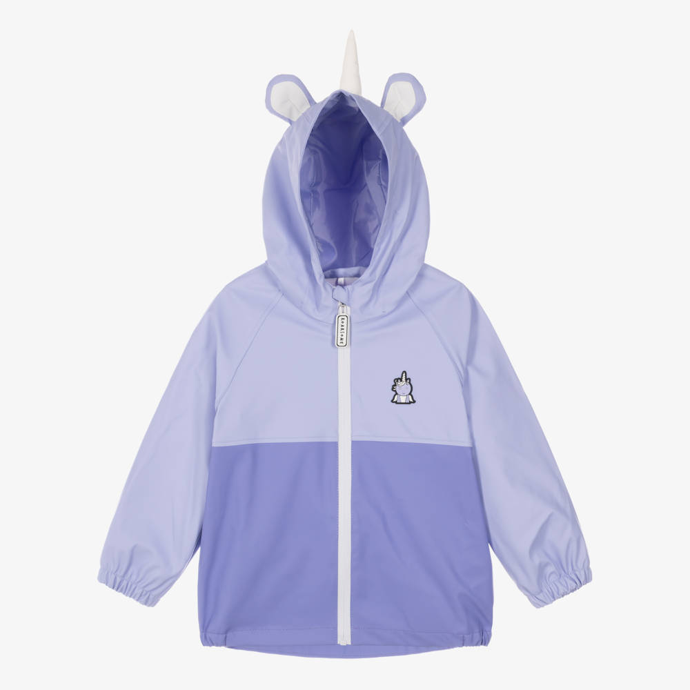 Roarsome-Girls Purple Sparkle The Unicorn Raincoat | Childrensalon