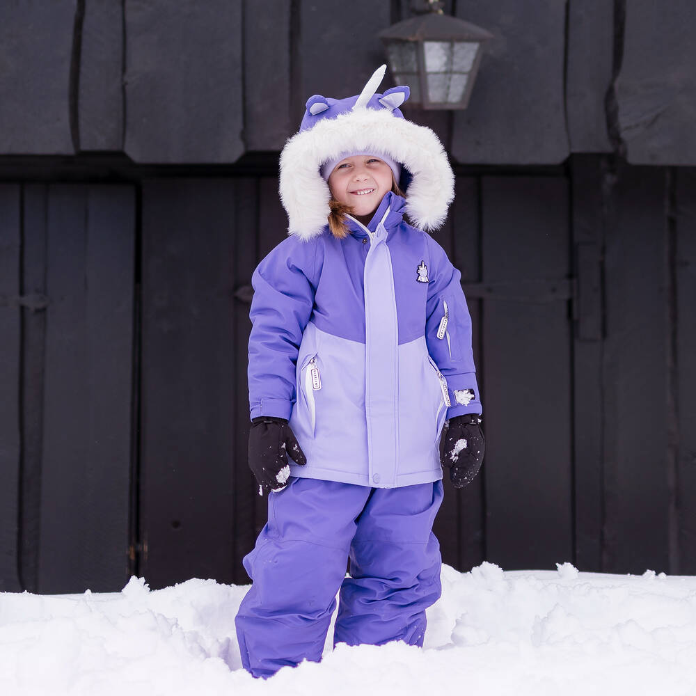 Roarsome-Girls Purple Sparkle The Unicorn  Ski Jacket | Childrensalon