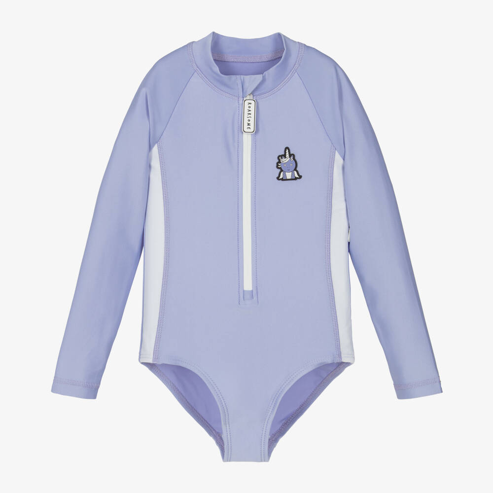 Roarsome-Girls Purple Sparkle The Unicorn Swimsuit (UPF50+) | Childrensalon