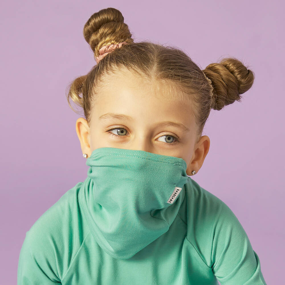 Roarsome-Green Bamboo Jersey Snood | Childrensalon