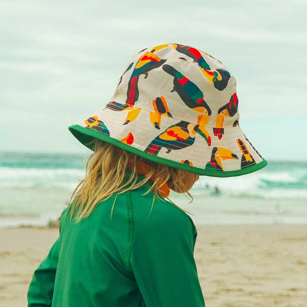Roarsome-Green Beak the Toucan Reversible Bucket Hat | Childrensalon
