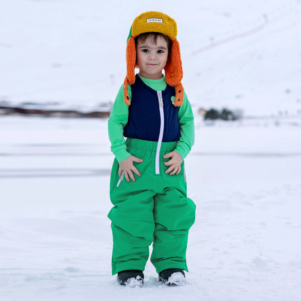 Roarsome-Green Spike The Dinosaur Ski Trousers | Childrensalon