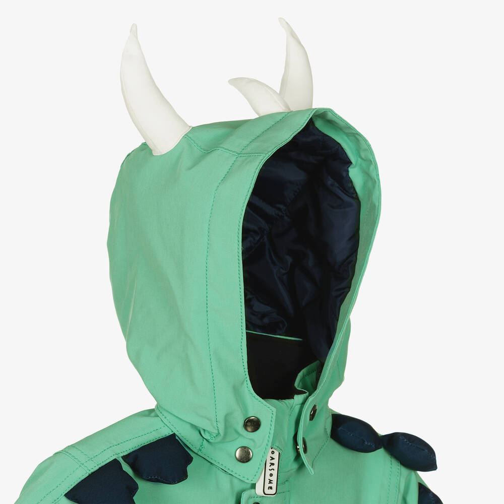 Roarsome-Green Spike The Dinosaur Waterproof Coat | Childrensalon