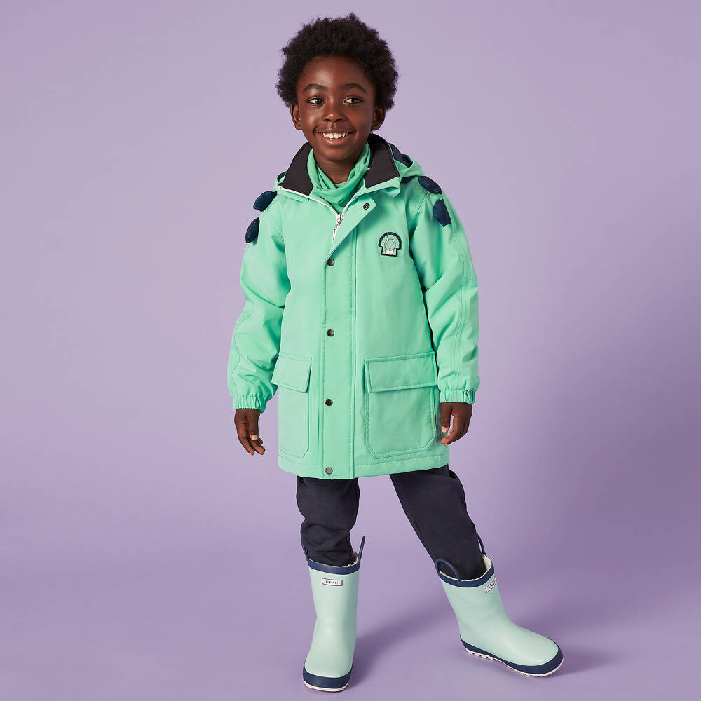 Roarsome-Green Spike The Dinosaur Waterproof Coat | Childrensalon