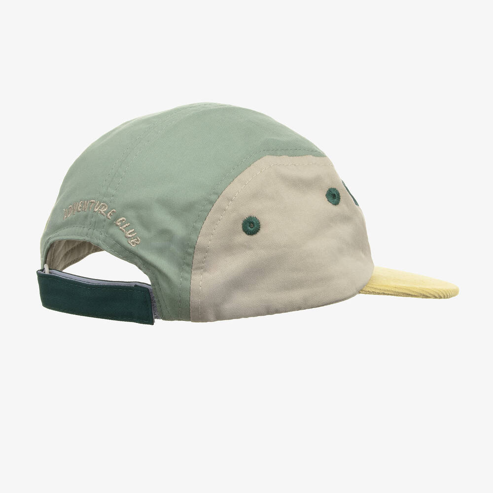 Roarsome-Green & Yellow Cotton Cap | Childrensalon