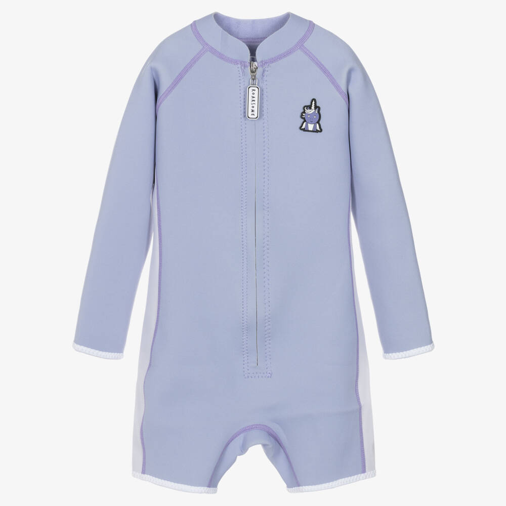 Roarsome-Lilac Purple Sparkle The Unicorn Short Wetsuit | Childrensalon