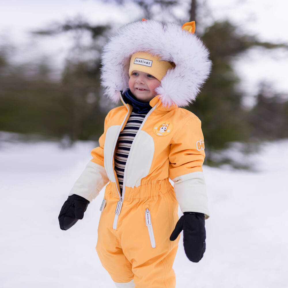 Roarsome-Orange Technical Bingo Snowsuit | Childrensalon