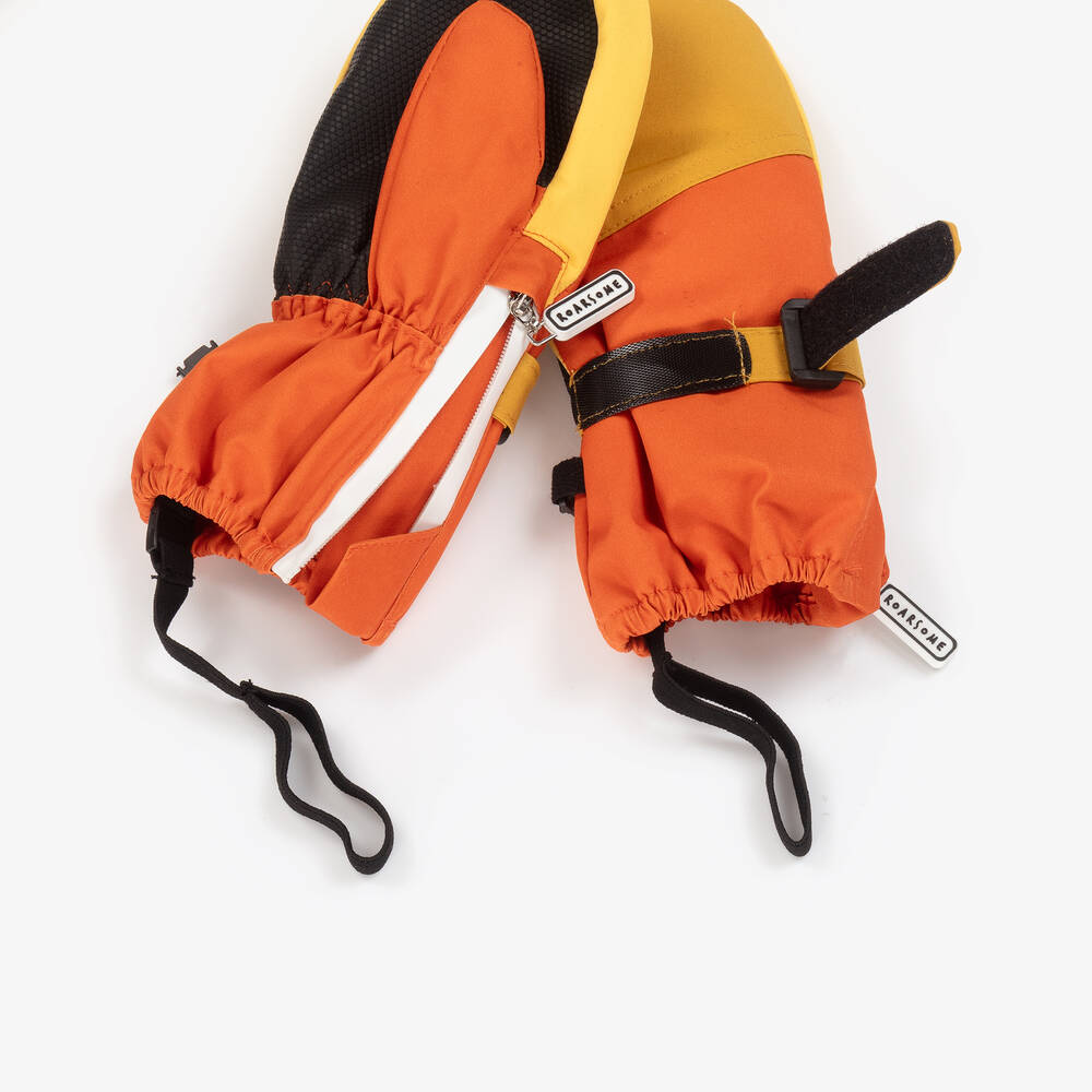 Roarsome-Orange & Yellow Ski Mittens | Childrensalon