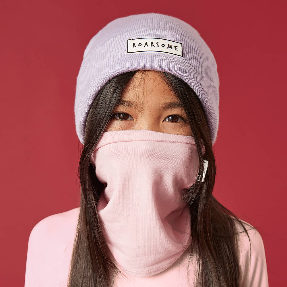Roarsome-Pink Bamboo Jersey Snood | Childrensalon