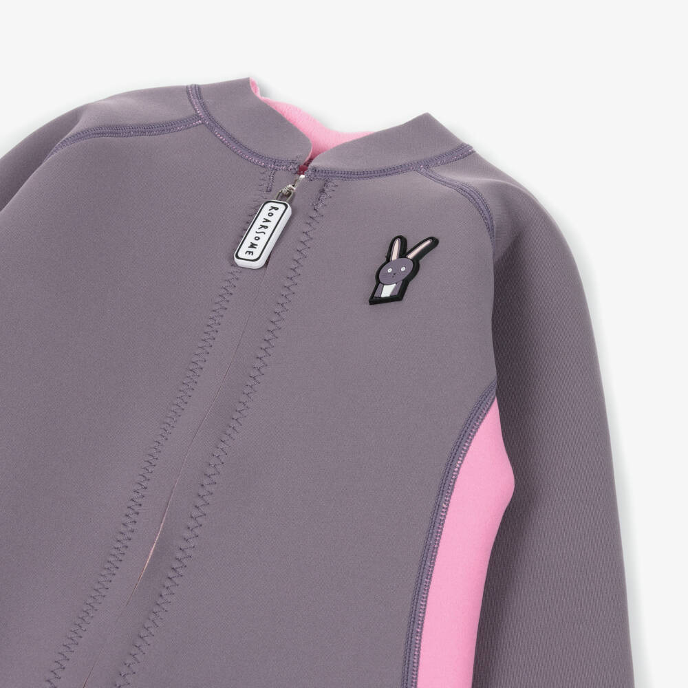 Roarsome-Purple & Pink Hop The Bunny Short Wetsuit | Childrensalon
