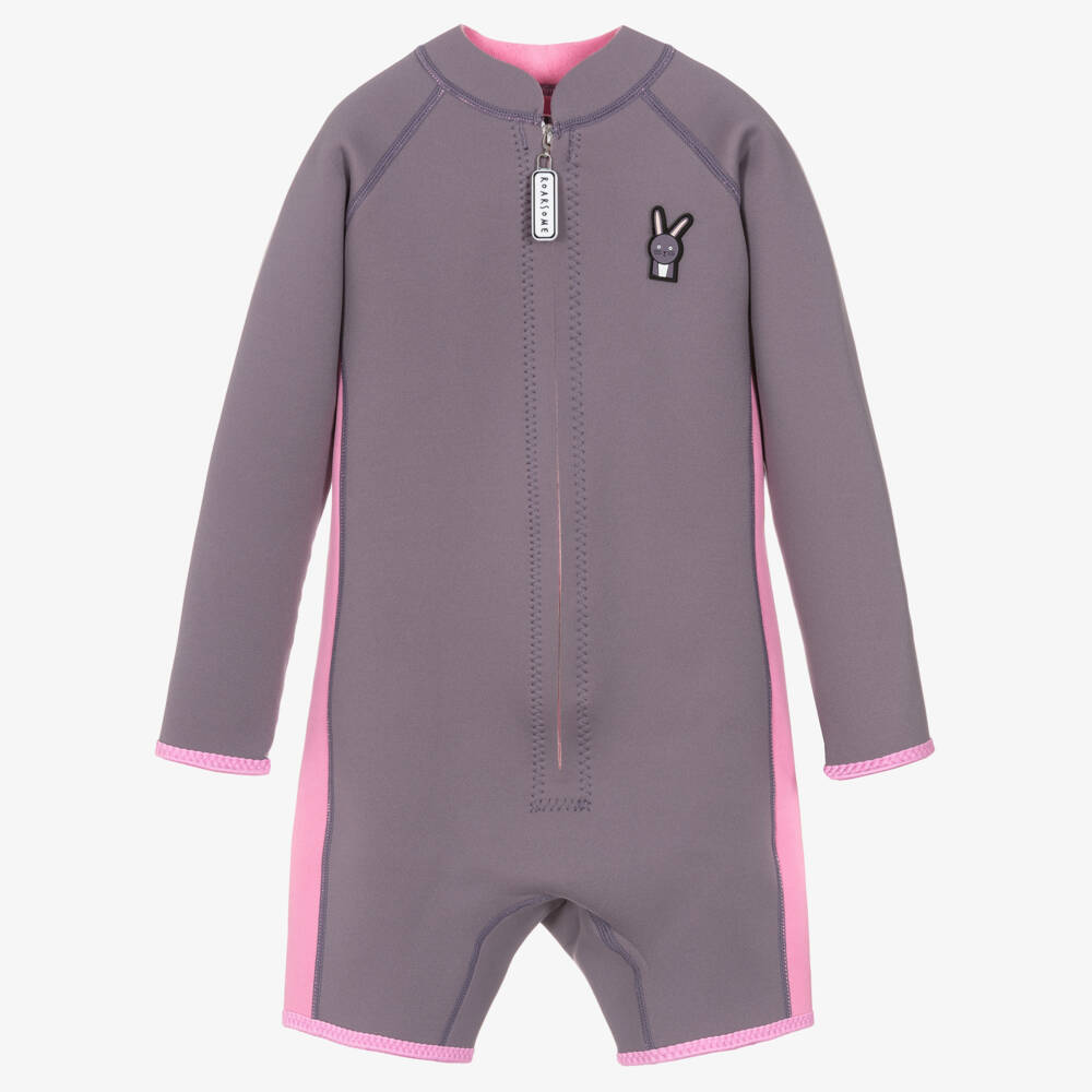 Roarsome-Purple & Pink Hop The Bunny Short Wetsuit | Childrensalon