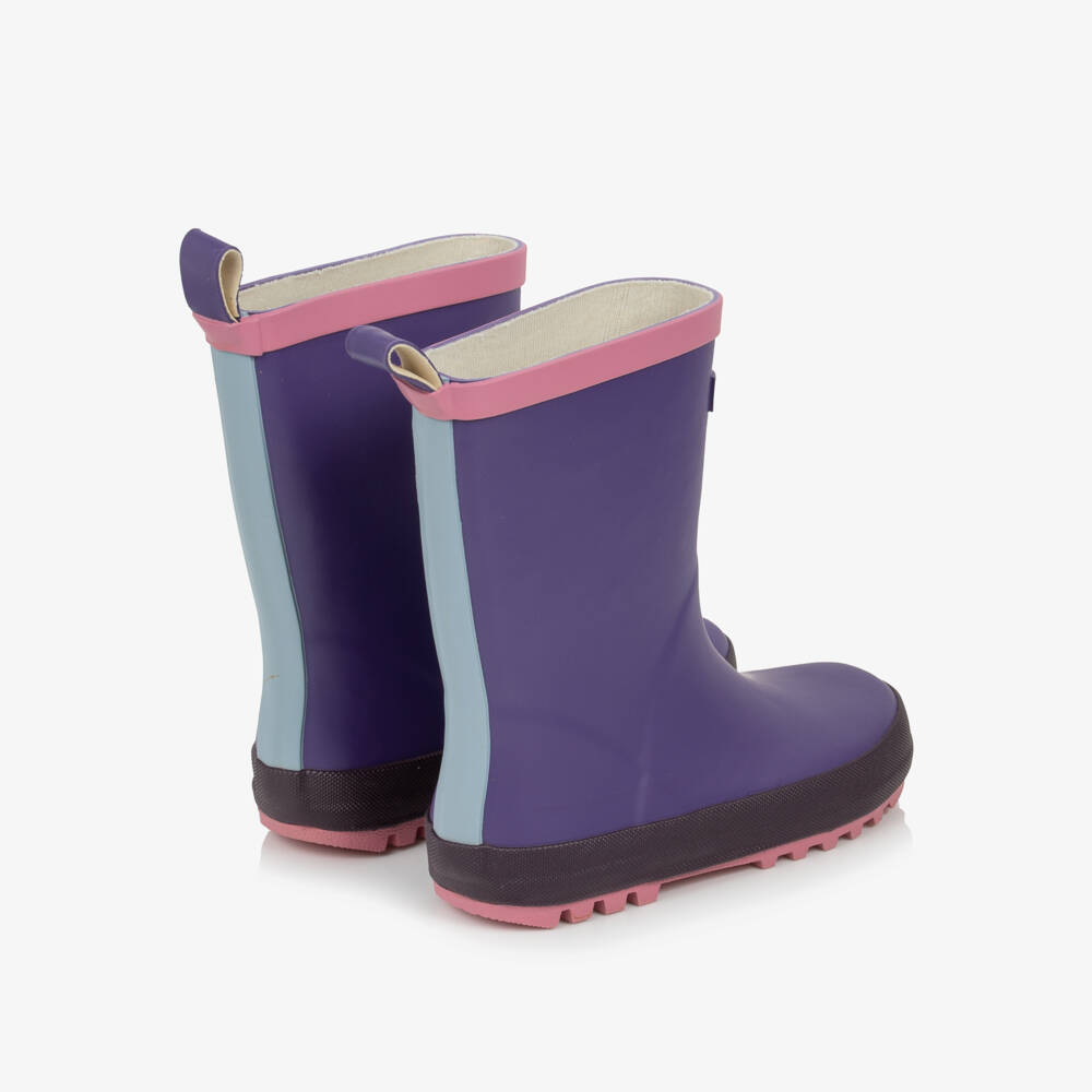 Roarsome-Purple Rain Boots with Pink Trim | Childrensalon