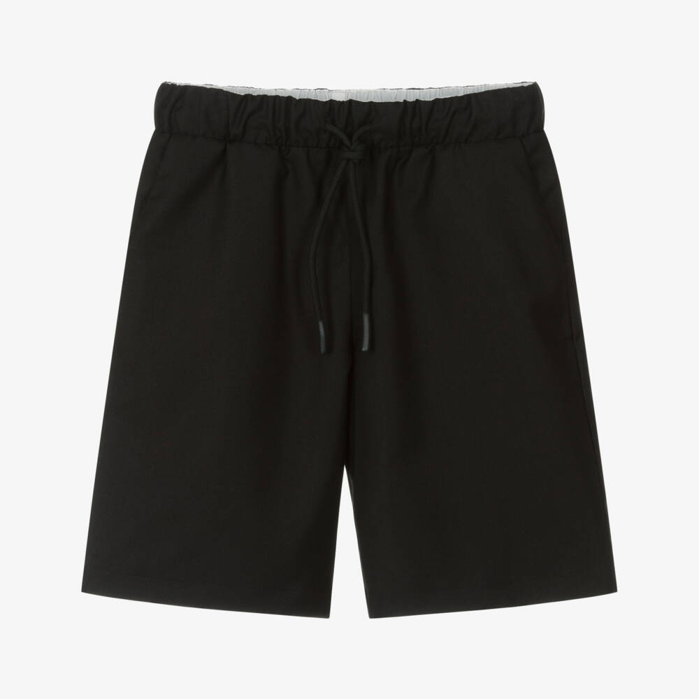 Roberto Cavalli-Boys Black Drawstring Bermuda Shorts | Childrensalon