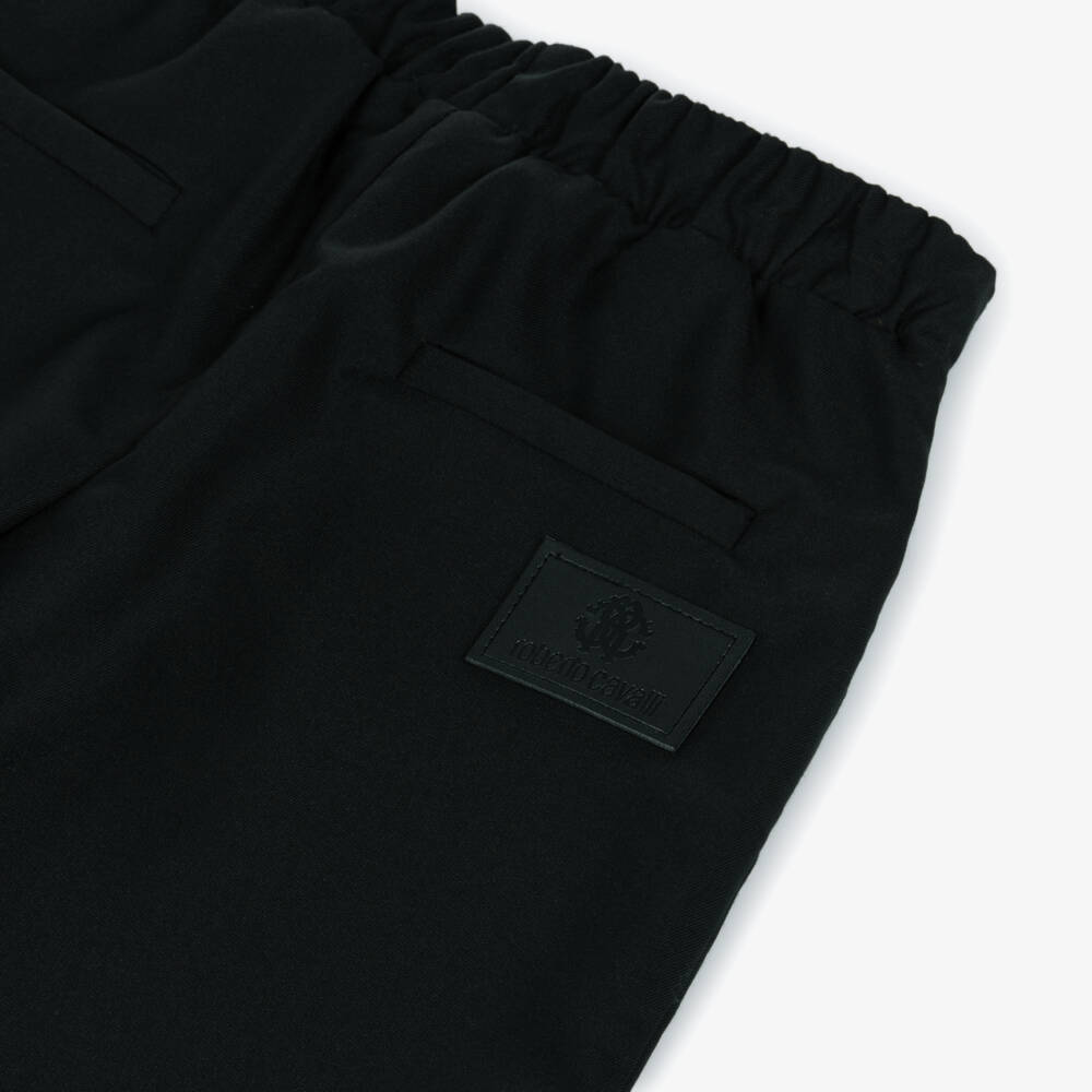 Roberto Cavalli-Boys Black Drawstring Bermuda Shorts | Childrensalon