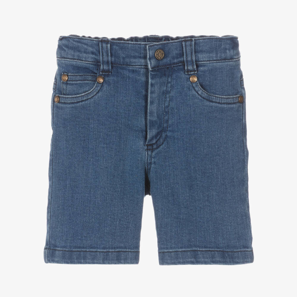 Roberto Cavalli-Boys Blue Denim Bermuda Shorts | Childrensalon