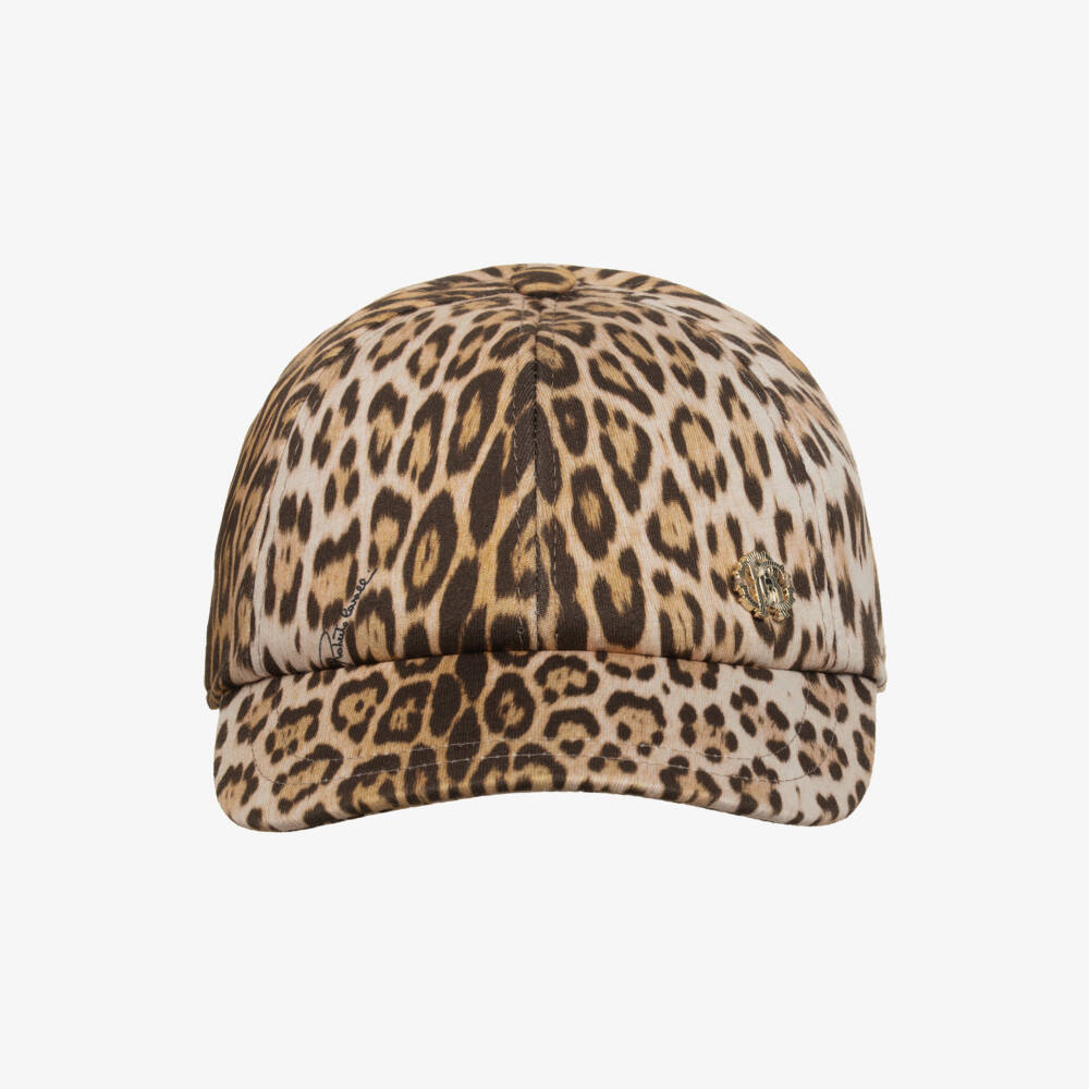 Roberto Cavalli-Girls Brown Leopard Print Cap | Childrensalon