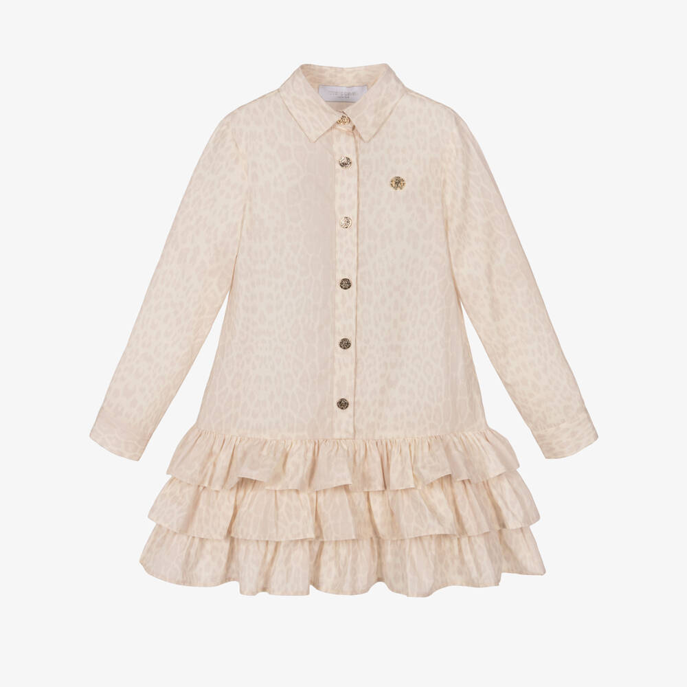 Roberto Cavalli-Girls Ivory Leopard Print Shirt Dress | Childrensalon