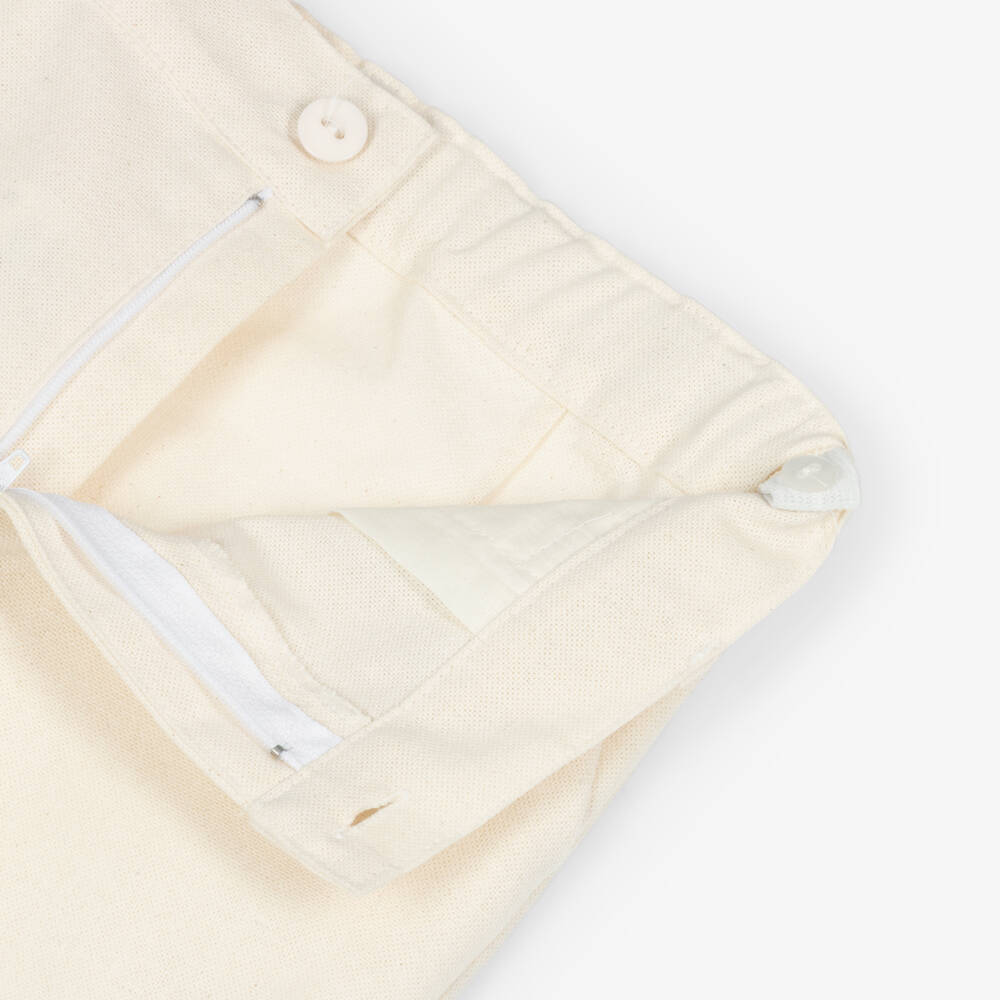 Rochy-Boys Green Striped Cotton Shirt & Shorts Set | Childrensalon