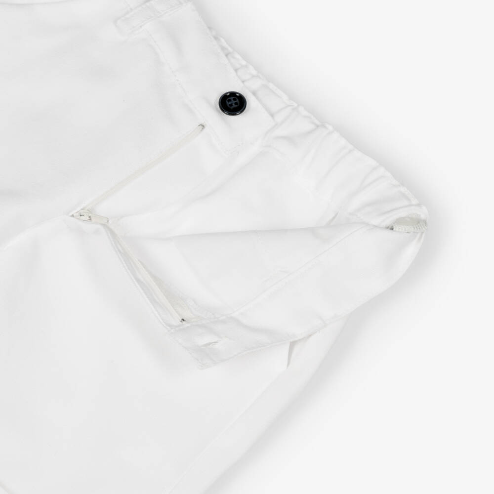 Rochy-Boys Pink Check Logo Shirt & White Cotton Shorts Set | Childrensalon