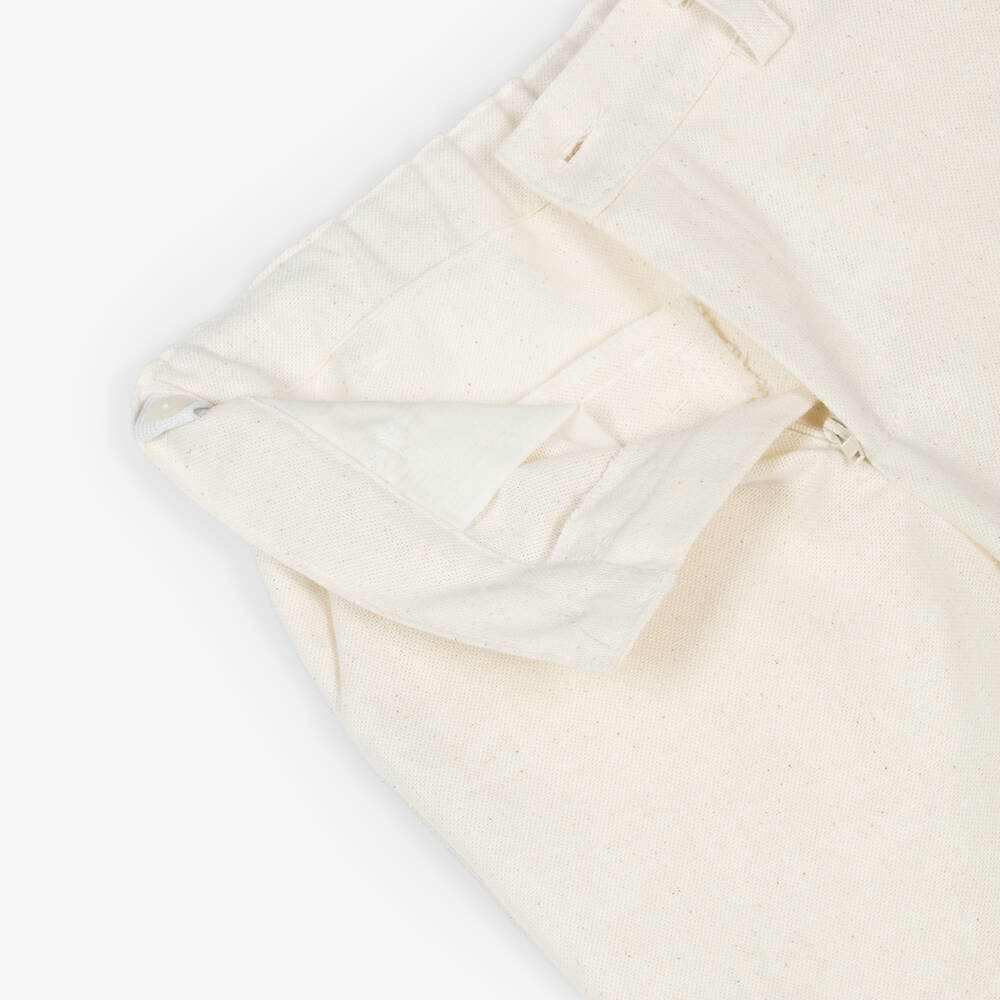 Rochy-Boys Yellow Striped Cotton Shirt & Shorts Set | Childrensalon