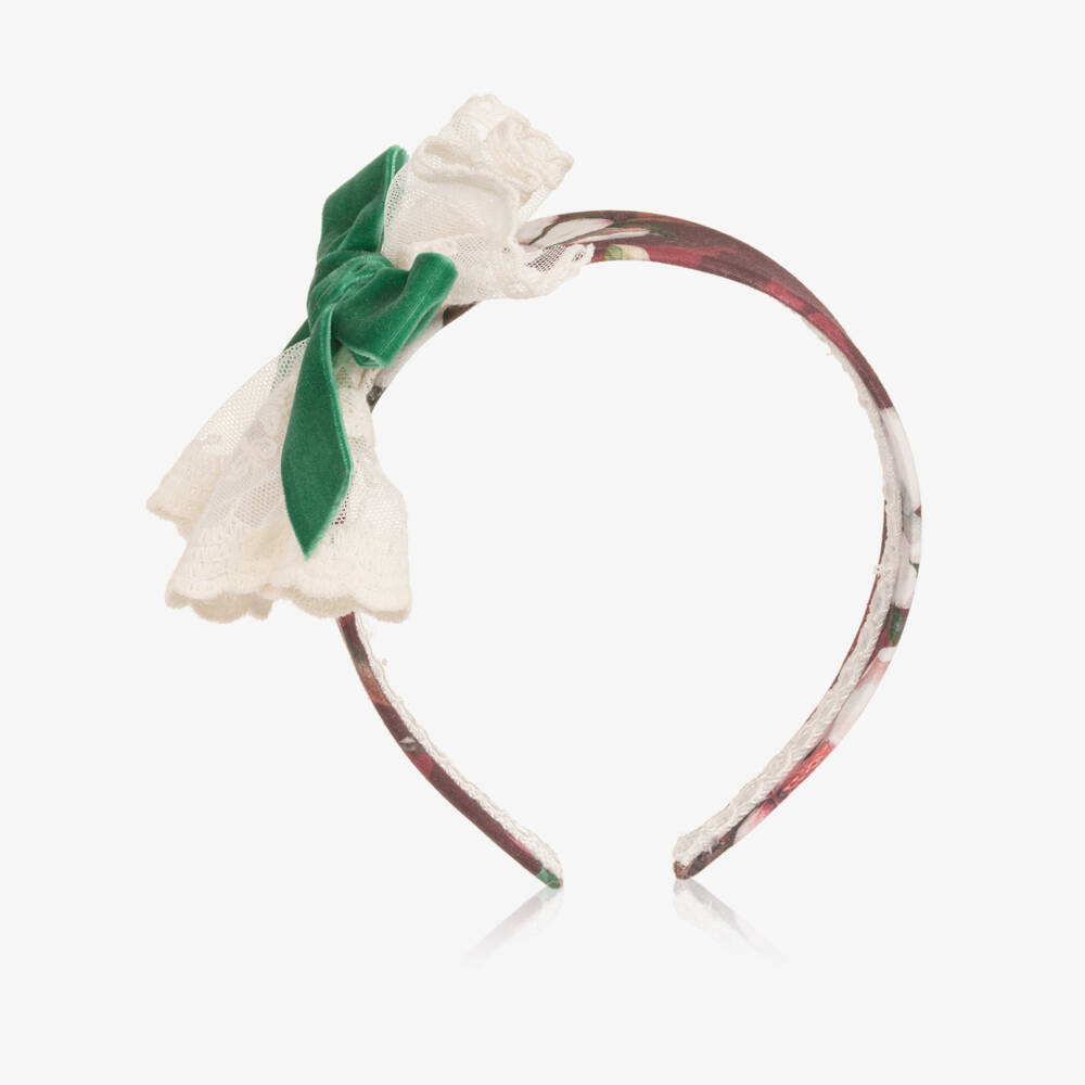 Rochy-Girls Burgundy Red Floral Hairband | Childrensalon