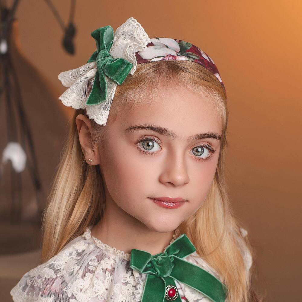 Rochy-Girls Burgundy Red Floral Hairband | Childrensalon