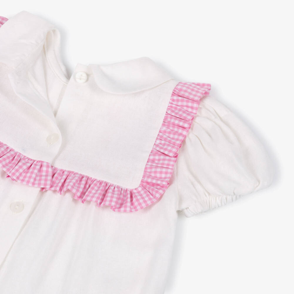 Rochy-Girls Ivory & Pink Cherries Shorts Set | Childrensalon