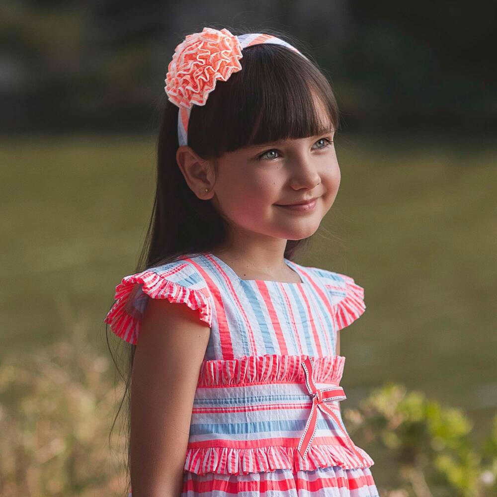 Rochy-Girls Neon Pink & Blue Stripe Hairband | Childrensalon