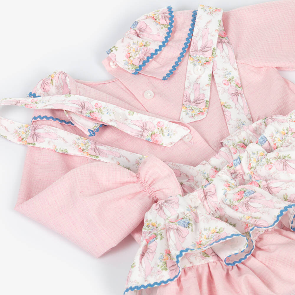 Rochy-Girls Pink Shorts Set with Bows & Ruffles | Childrensalon