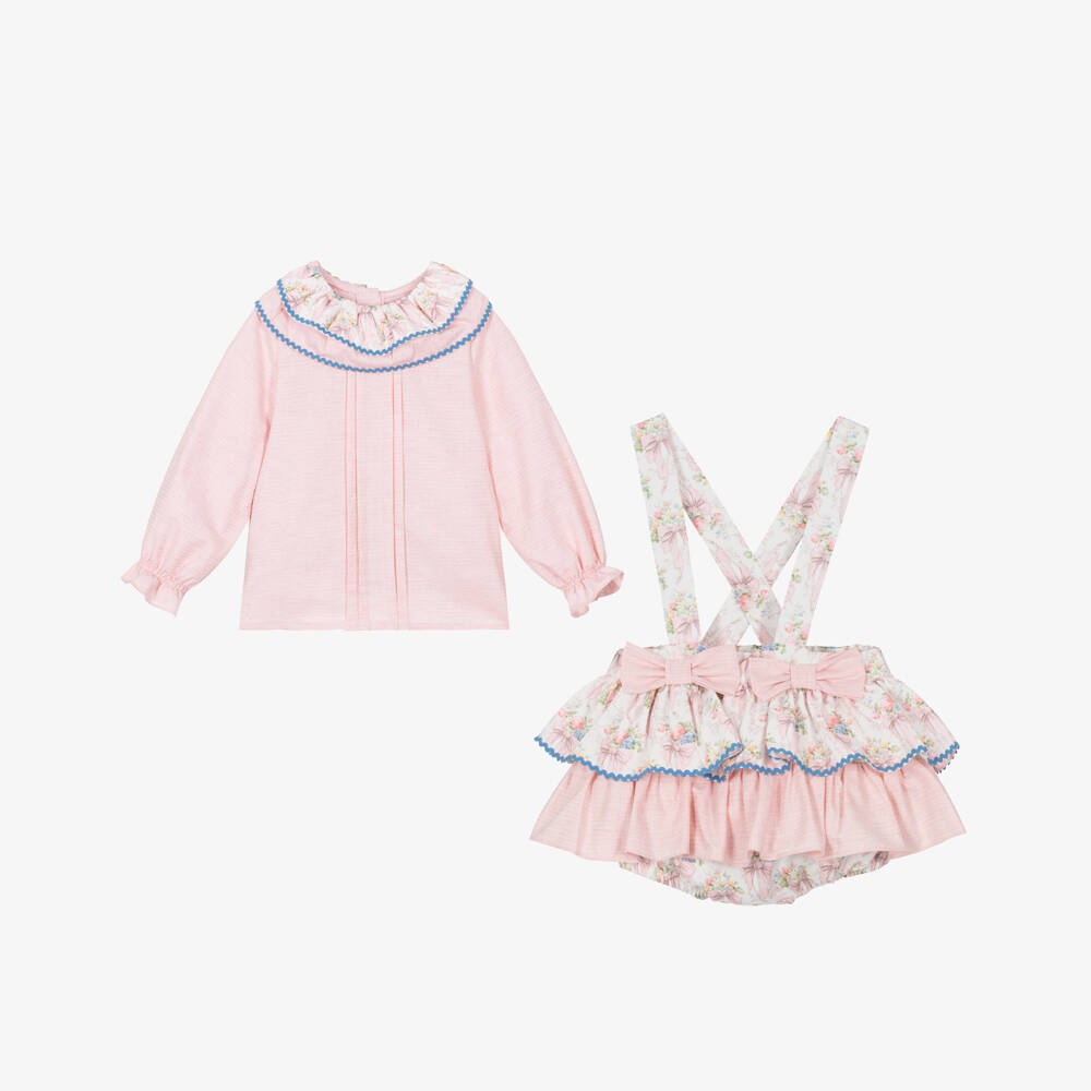 Rochy-Girls Pink Shorts Set with Bows & Ruffles | Childrensalon