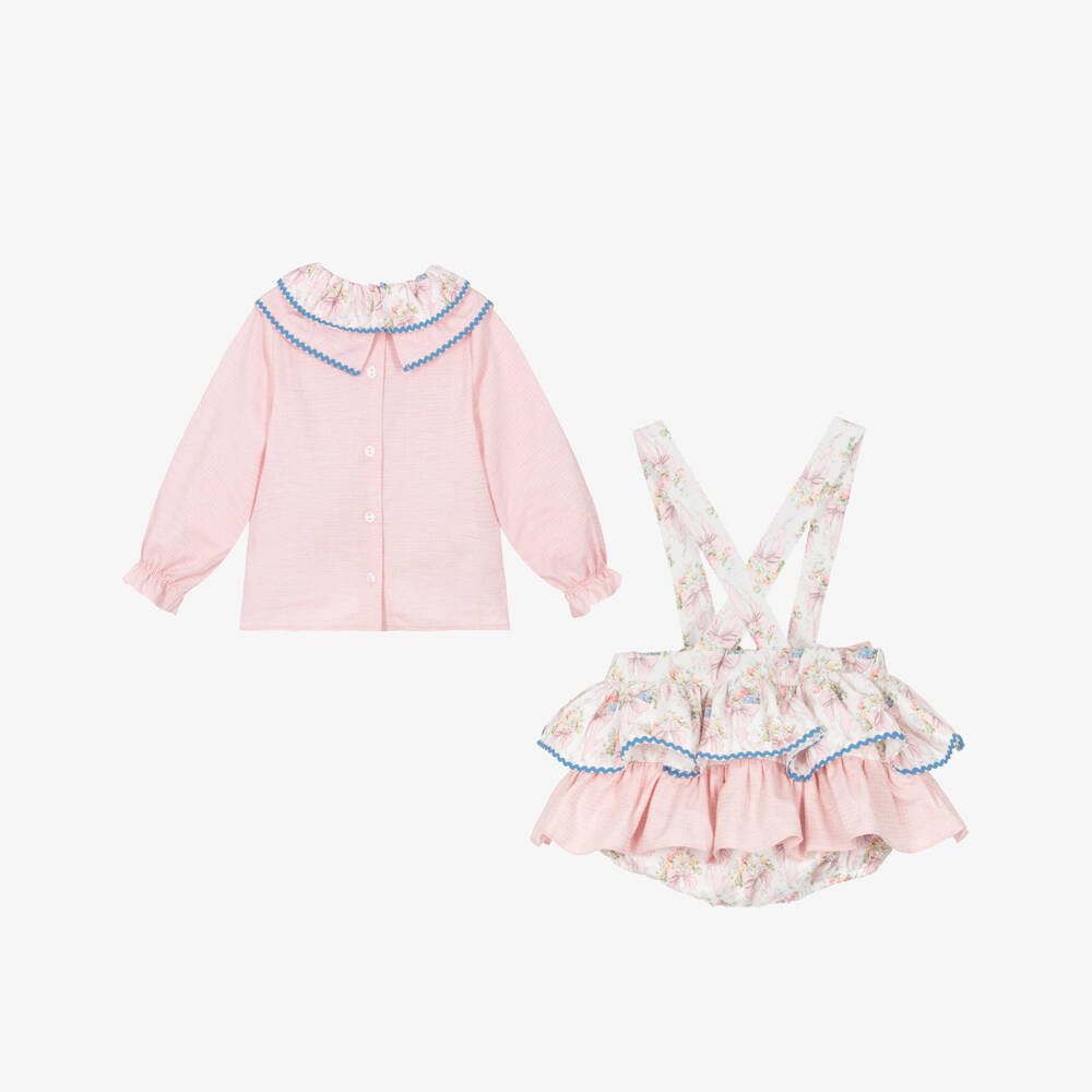 Rochy-Girls Pink Shorts Set with Bows & Ruffles | Childrensalon