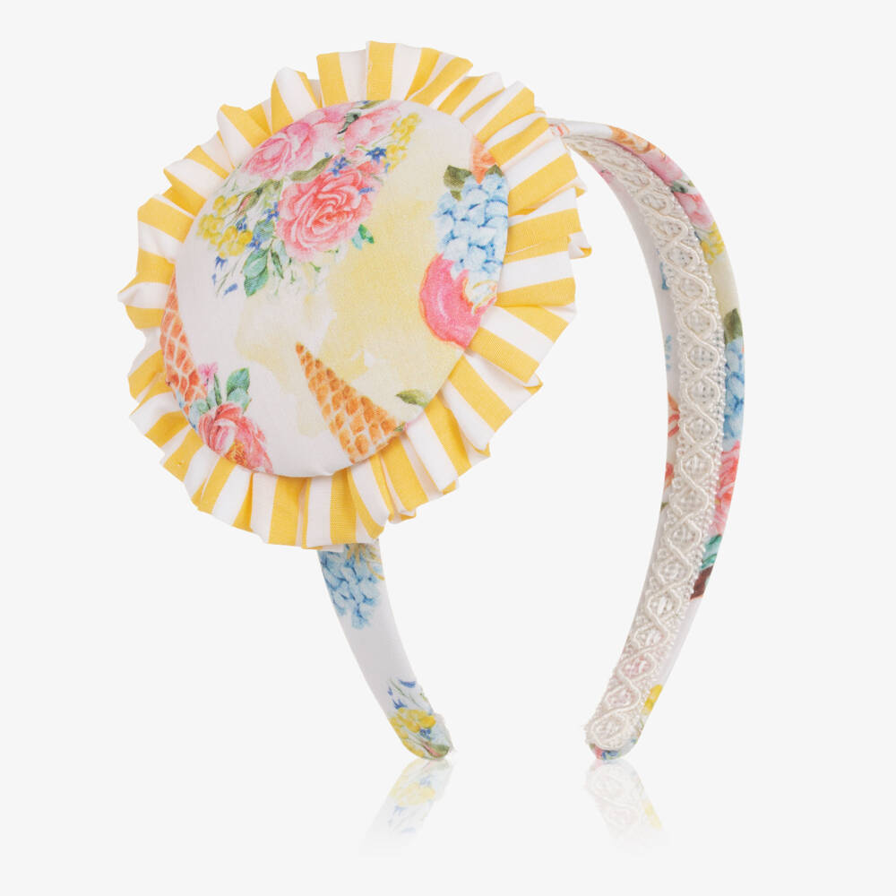 Rochy-Girls Yellow & Pink Floral Ice Cream Hairband | Childrensalon