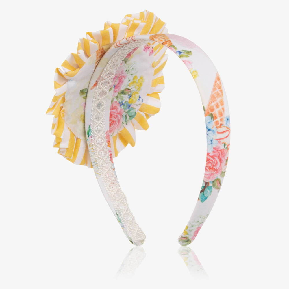 Rochy-Girls Yellow & Pink Floral Ice Cream Hairband | Childrensalon