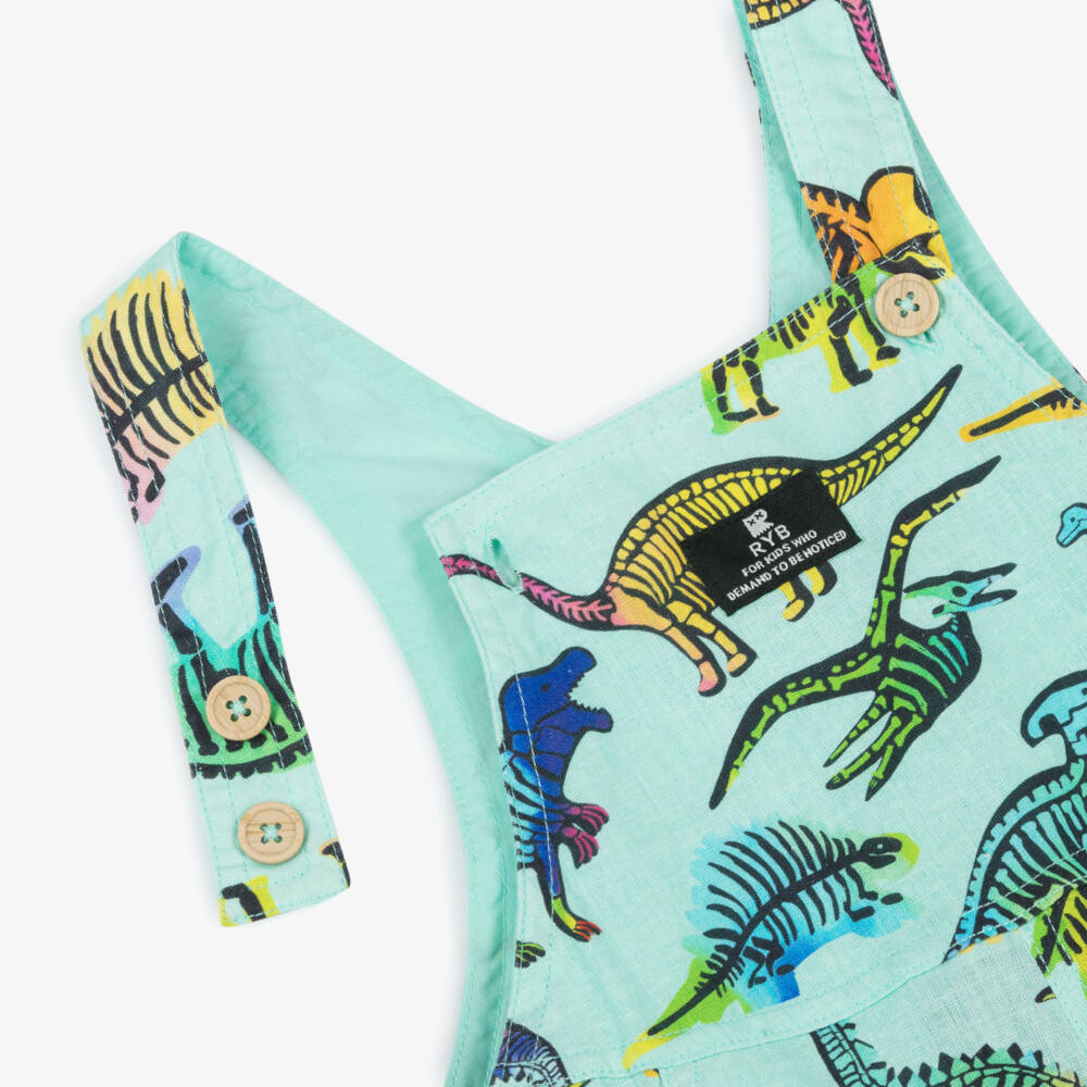 Rock Your Baby-Полукомбинезон аква-зеленого цвета с динозаврами для малышей | Childrensalon