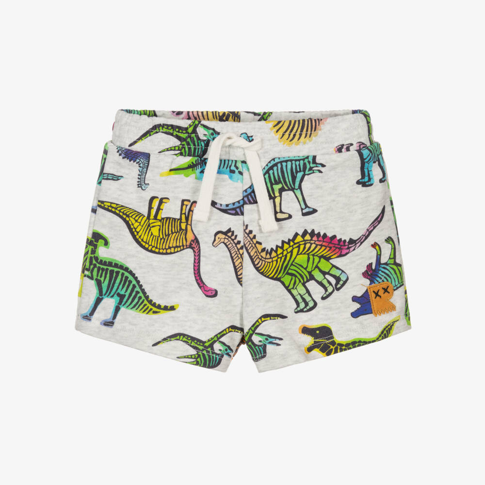 Rock Your Baby-شورت بطبعة ديناصورات قطن لون رمادي مارل للأولاد الرضع | Childrensalon
