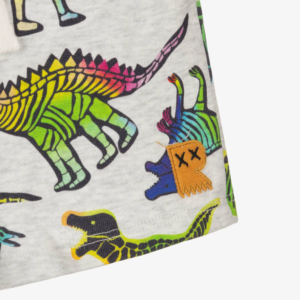 Rock Your Baby-Шорты серые из меланжа с динозаврами для мальчиков | Childrensalon