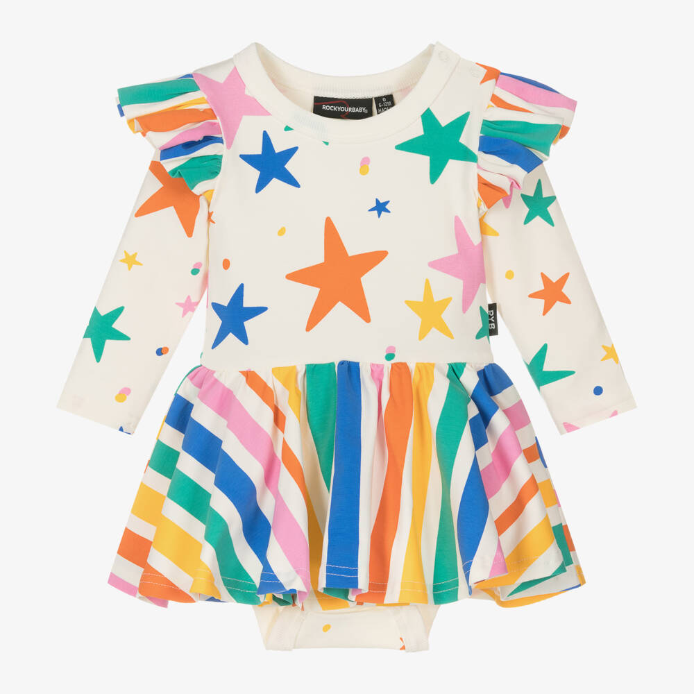 Rock Your Baby L/S Waisted Dress - Stargazer (Size 3M-24M)