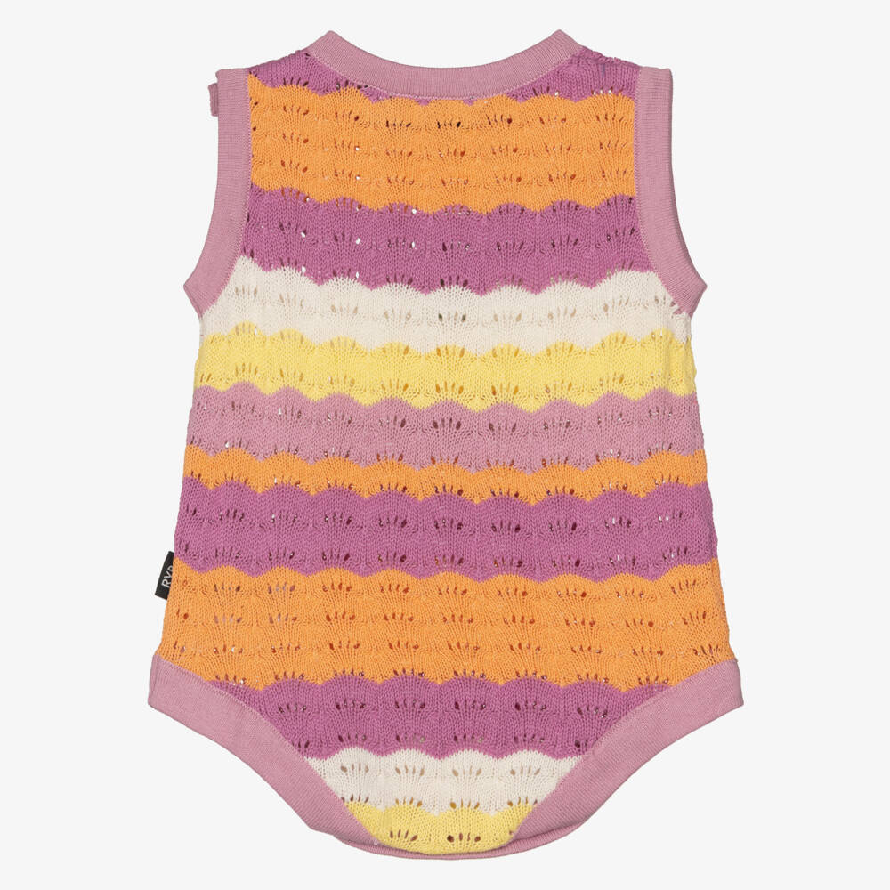 Rock Your Baby-Baby Girls Lilac Purple Striped Crochet Shortie | Childrensalon