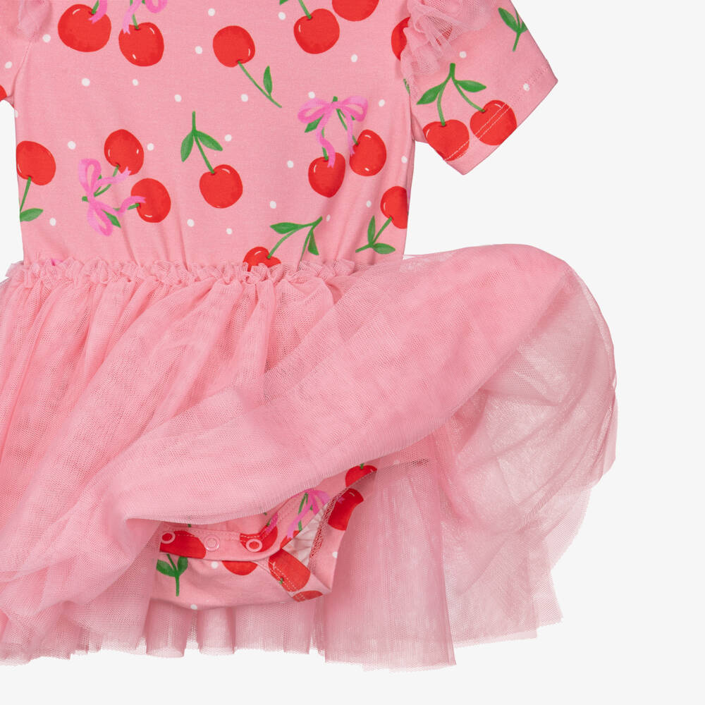 Rock Your Baby-Baby Girls Pink Cherry Jersey & Tulle Dress | Childrensalon