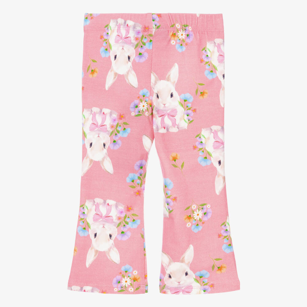 Rock Your Baby-Baby Girls Pink Cotton Bunny Print Leggings | Childrensalon